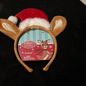 Icing Rudolph Reindeer Headband with Santa Hat